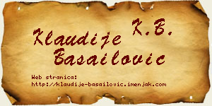 Klaudije Basailović vizit kartica